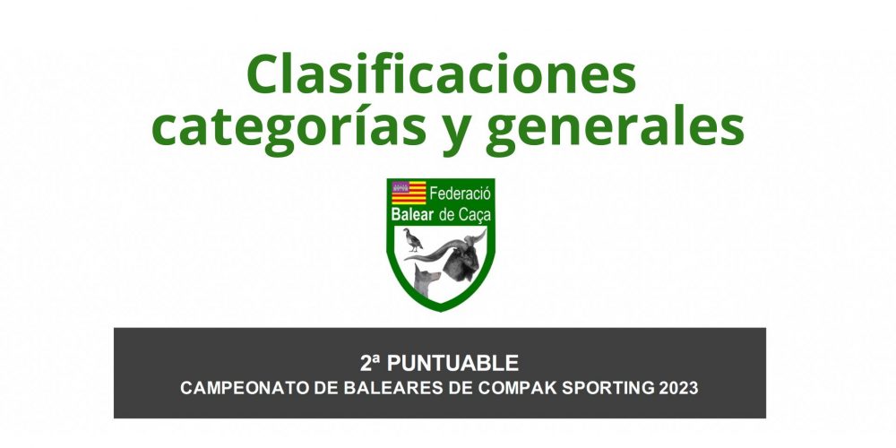 Clasificaciones de la segunda prueba puntuable del Campeonato de Baleares de Compak Sporting 2023