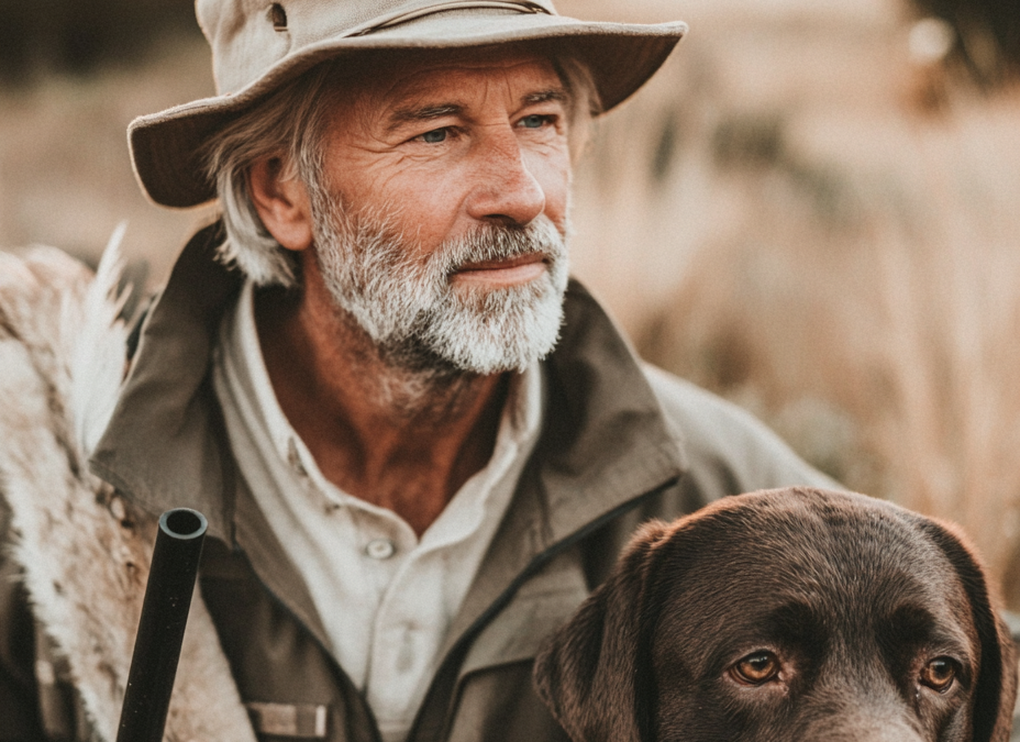 cazador con perro