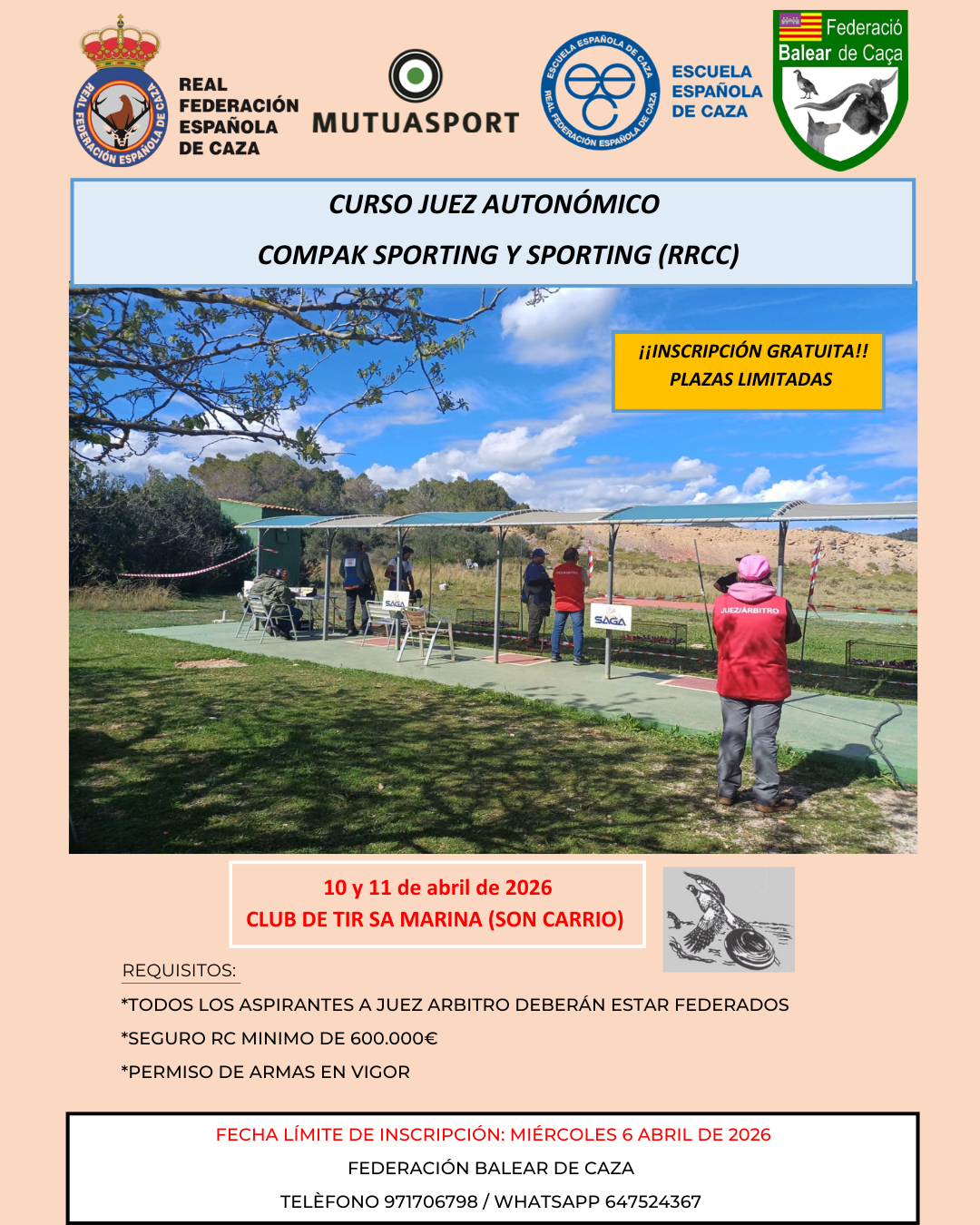 cartel del curso de arbitros compak y sporting mallorca