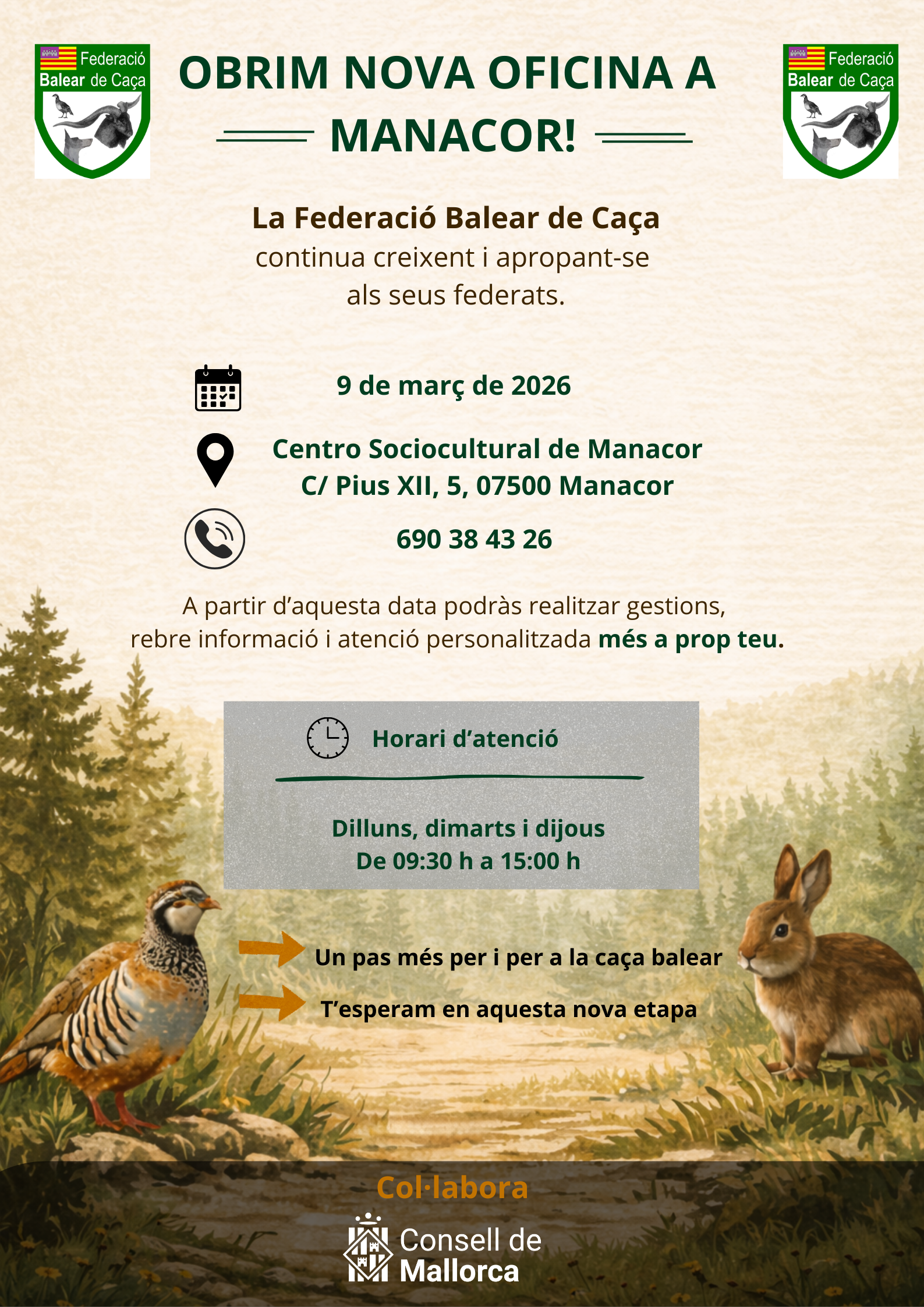 cartel oficina nueva manacor balcaza