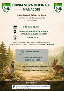 cartel nueva oficina balcaza en manacor