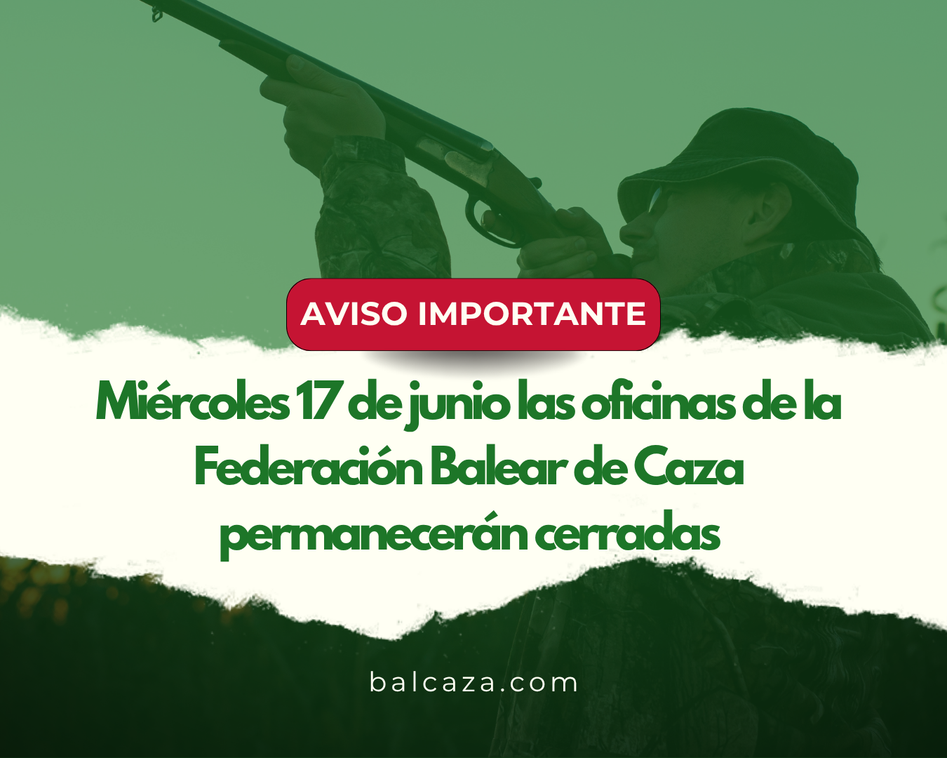 AVISO IMPORTANTE: 17 de junio las oficinas permanecerán cerradas