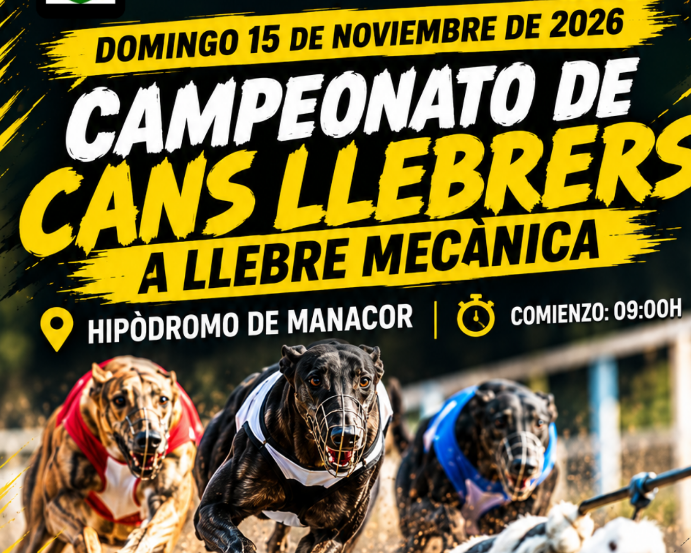 El Hipódromo de Manacor acogerá el Campeonato de Cans Llebrers a Llebre Mecànica el 15 de noviembre