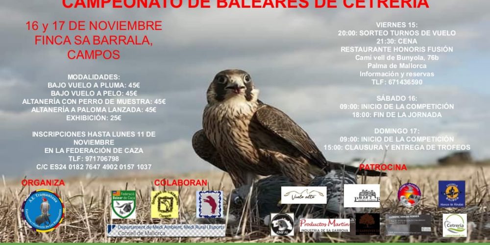 En noviembre llega el Campeonato de Baleares de Cetrería